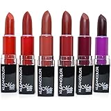 6 KLEANCOLOR MADLY MATTE LIPSTICK SET VIVID DARK COFFEE BROWN LIP STICK + FREE EARRING