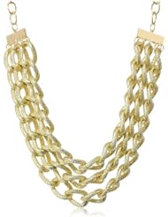 3 Row Brushed Link Necklace, 17" + 3" extender