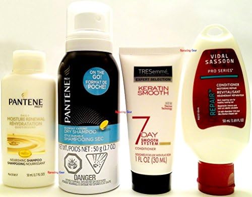 Moisturizing Shampoo, Dry Shampoo, Keratin Conditioner, Repairing Conditioner Bundle Set (1 Bottle Each)