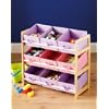 3 Tier Storage Unit With 9 Pastel Coloured Plastic Bins