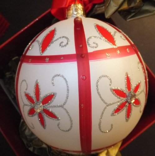 Waterford Holiday Heirlooms "Holiday Lace" Ball, Glass Christmas Ornament