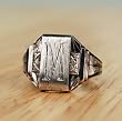 The Twilight Saga: New Moon Merchandise - Edward's Mason Ring (Antique Brass Finish) (Ring Size: 9)
