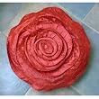 Rust Rose - Throw Pillow Covers - Crushed Silk Pillow Cover with Ruffles