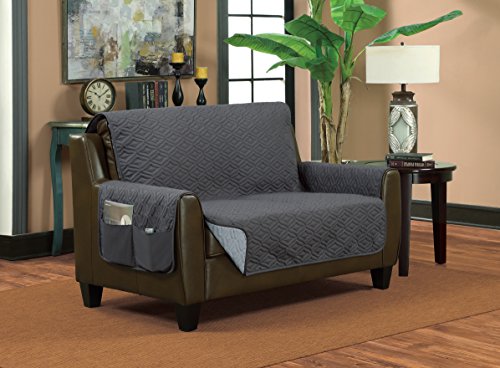 Sofa Guard Deluxe Reversible Loveseat Furniture Pet Protector, Grey / Light Grey