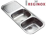 Reginox Inset Kitchen Sink Double Bowl With Left Hand Drainer (RL201SL) Polished Finish