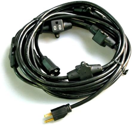 52.5ft 16-Gauge LED Up-Lighting Multi-Outlet Power Distribution Cord, Black