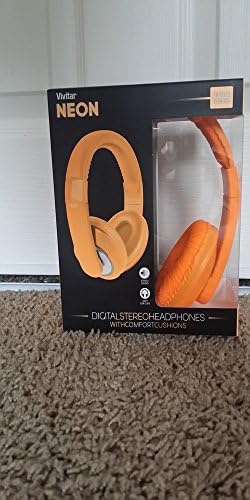 VIvitar NEON ORANGE Digital Stereo Headphones with Comfort Cushions
