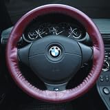 Burgundy - WHEELSKINS Genuine Leather Steering Wheel Cover - Original One Color (non perforated) - Pontiac Solstice 2006 - 2007