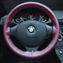Wheelskins EuroPerf perforated Color style Leather Steering Wheel Cover - Black Non Perforated Top & Bottom and Black Perforated Left & Right Sides, Size: 14 inches X 3 1/4 inches
