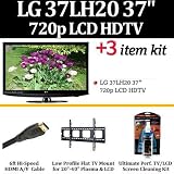 Brand New LG 37LH20 37-Inch 720p LCD HDTV With Essentials Accessory Kit Includes Wall Mount + HDMI Cables + LCD Screen Cleaner