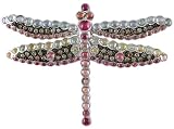 18KW Assorted Sapphire Cabachon & Champagne Diamond Dragonfly Broach