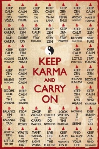 Posters: Inspiration Poster - Keep Karma And Carry On (36 x 24 inches)