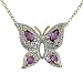 18k gold overlay Sterling Silver Amethyst Butterfly Pendant necklace, 18"