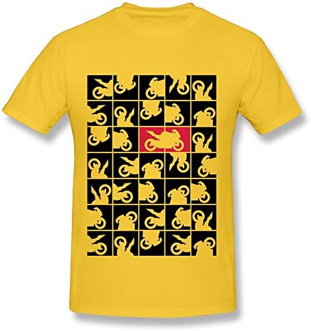Men's T-shirt Domino Motorcycle Size M Yellow