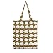Caixia Women's Cotton Cute Hedgehog Print Canvas Tote Shopping Bag Khaki