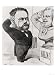 Caricature of Emile Zola Saluting a Bust of Honore de Balzac 1878 Art Giclee Poster P...