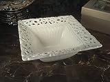 Baby Keepsake: Ivory porcelain square deep bowl - D`Lusso Collections (Set of 7)