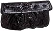SONDRA ROBERTS NEW YORK Python Leather Flap Clutch