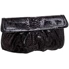 SONDRA ROBERTS NEW YORK Python Leather Flap Clutch