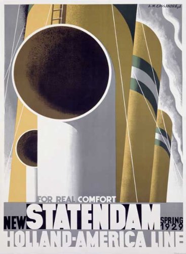 New Statendaam by Adolphe-Jean-Marie Mouron Cassandre. Size 16.50 X 22.50 Art Poster Print