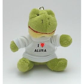 Frog Plush Keychain with I Love Alura