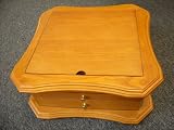 THOMAS PACCONI INTERCHANGEABLE TABLETOP GAME CHEST CHESS CHECKERS and More! Oak