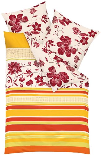 Kaeppel G-101905-17D1-VAMB Bettw&auml;sche 2-teilig Happy 135 x 200 cm Biber, mandarine Preisvergleich