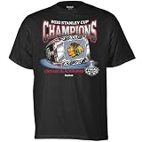 Reebok Chicago Blackhawks Black 2010 NHL Stanley Cup Champions Sterling Silver Ring T-shirt