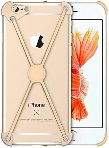 For Iphone 6 Case,Iphone 6s Case (4.7 Inch),Hotoy(TM) High-end Atmosphere Aviation Aluminum Metal 4-corner Bumper with Magnet Function Attachable Car Kickstand Phone Cases (Gold)