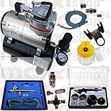 Airbrush-Set AS-189-D Komplett-Set Kompressor Set 10tlg. Mit 2 Pistolen Airbrush-Set AS-189-D Komplett-Set Kompressor Set 10tlg. Mit 2 Pistolen