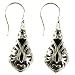 Handmade Black Onyx Beaded Earrings With Filigree Design & Sterling Silver