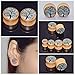 Longbeauty 4 Pairs Organic Wood Double Flared Ear Tunnels Expander Plugs Stretcher Piercings