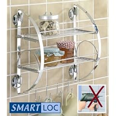 WENKO Smart-Loc K�chenregal - ohne Bohren - K�chen Ablage mit Haken - Gew�rzregal - Wandregal f�r K�che