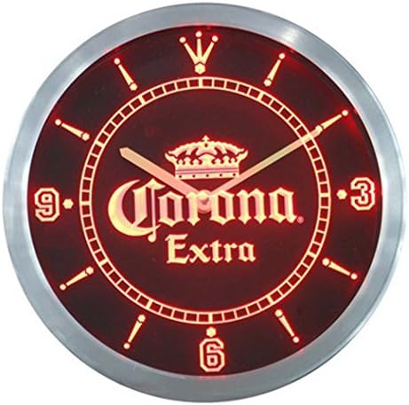 Everything's Perfecto LED Red Wall Clock Corona Extra Crown #1 Beer Bar Pub Cafe Restaurant Sign by WorldLEDHouse