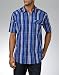 Sean John Men's Short Sleeve Tonal Plaid Shirt,Mazarine Blue,Large