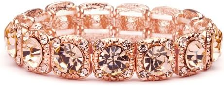 Rose-Gold Bridal Bracelet with Crystals