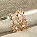 FM42 Triple Row Clear Crystal Crossover Cocktail Wide Ring R123