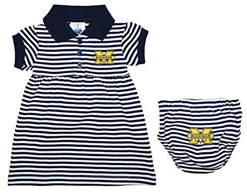 Michigan Wolverines NCAA Newborn Baby Two Piece Pinstripe Dress