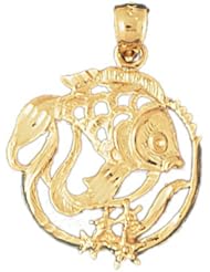 Dazzlers Solid 14 karats Gold Angelfish Goldfish Charm Pendant available in three colors from jewelsberry (weights: 2.5 grams only)