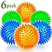 Squeaky Balls for Dogs Small, Fetch Balls for Dogs Rubber 6 Pack Bright Colors TPR Dog Toy Balls Dog Squeaky Toys Spike Ball Dog Chew Toys for Small Dogs Puppy Teething Toys