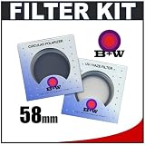 B+W 58mm TWO Glass Filters Kit with B+W UV and Circular Polarizer Filter for Canon, Nikon, Olympus & Pentax Lenses with 58mm Filter Size