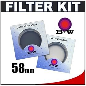 B+W 58mm TWO Glass Filters Kit with B+W UV and Circular Polarizer Filter for Canon, Nikon,...