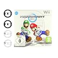 NINTENDO Wii MARIO KART SPIEL + 4 x LENKR�DER: 2x CLASSIC WEI� + 2x SCHWARZ - SPASS F�R DIE GANZE FAMILIE