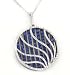 14K Round Sapphire & Diamond Medallion Pendant
