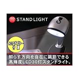30灯LEDデスクランプ★ACアダプター付スタンドライト★卓上電気スタンド180度可変