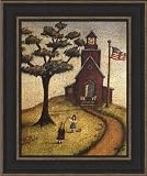 Primitive Schoolhouse - Country Framed Art Print