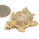 Clear Austrian Rhinestone Sea Turtle Gold-Plated Brooch Pin | Pendant