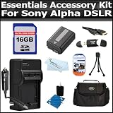16GB Accessory Kit For Sony A55, A33 DSLR SLT A55, SLT A33 Includes 16GB High Speed SD Card + High Speed USB Card Reader + Replacement Extended NP-FW50 (2200 mAH) Battery + Ac/Dc 110/220 Travel Charger + Carrying Case + Mini HDMI Cable +