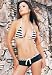 2PC Knit Stripe Bikini Bra Sexy Lingerie Intimate Apparel with Boy Short