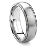 Titanium 8mm Milgrain Wedding Band Ring